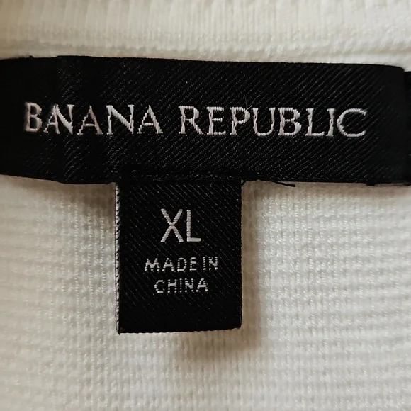 Banana Republic Lenzing Ecovera Splash Sweater XL White Black Quarter Zip Ski - Picture 5 of 9